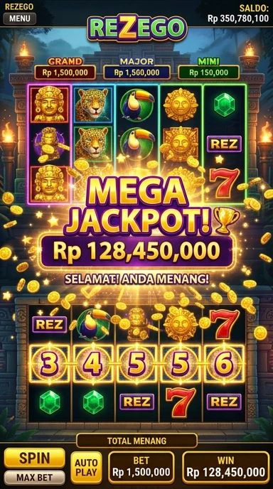 Tampilan utama aplikasi rezego yang sederhana dan intuitif.